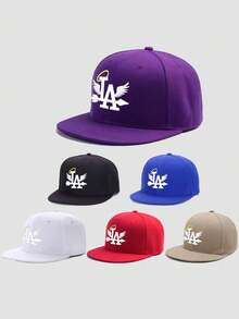 1pc Embroidered LA Hot-Stamping Flat Brim Baseball Cap, Outdoor Adjustable UV Protection Casual Hat Suitable For Spring Autumn Travel Beach Holiday, Men"S Sun Hat, Y2K Style - Baseball Cap - View 22