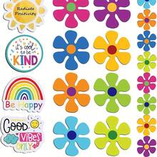 20pcs Magnetic Flower Stickers | Retro Style Cute Waterproof Hollow Magnets Suitable For Car, Home Door, Whiteboard, Refrigerator, Storage Cabinet | Decorative Magnetic Stickers, Vintage Floral Design, Rubber Material - 20Pcs - View 1