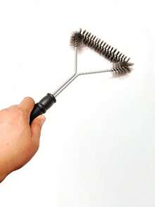 2pcs Barbecue Cleaning Brush Set, Stainless Steel Grill Cleaning Brush With Handle, Reusable Metal Bristles, Non-Stick Barbecue Accessories, Suitable For Garden Outdoor Grilling, Efficient Maintenance Of Grill, Barbecue Accessories, Post-Party Cleaning Items, Christmas Party Post-Cleaning Items - Multicolor - View 10