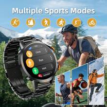 This Outdoor Smart Watch Features A 180mAh Large Capacity Battery, LED Flashlight, Wireless Calling, Voice Assistant, Multi-Function Reminders, Fitness Tracking, 1.5-Inch High-Definition Display, And Alloy Case. It Is Compatible With IOS And Android Systems, Making It An Ideal Holiday Gift. - Multicolor - View 4