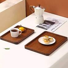 1pc Nanmu Bamboo Tea Tray, New Chinese Style Rectangular Tea Tray With Handle, Household & Hotel Tea Set Tray - Bamboo Color - View 9