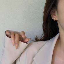 1 Pair Niche Knotted Hoop Earrings, Gold Plated - Yellow Gold - View 1