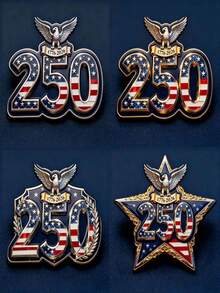 美国建国250周年纪念胸针，2D亚克力平面挂牌，节日礼物 - 彩色 - 查看 6