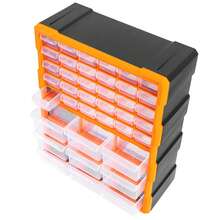 39-Grid Orange Storage Bin | Durable Plastic, Stackable, Easy Access Organizer for Household Garage Hardware Small Parts - A - Ver 5