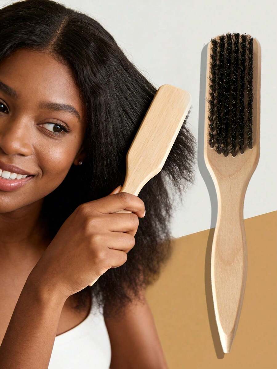 1/2 piezas Cepillo de madera con punta, Peine para el peinado del cabello de mujer/hombre apto para cabello rizado y liso - cepillo para el pelo - Ver 1