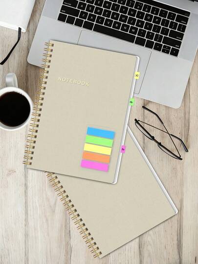 Trees Cahier spirale non daté A5 - 108 pages, planificateur hebdomadaire de calendrier de printemps, notes de réunion, journal personnel, plan d'étude, fournitures de bureau/école de design minimaliste