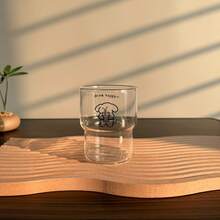 可爱极简线条卡通动物马克杯，少女风ins风早餐牛奶杯，咖啡杯，冷饮杯 - 透明 - 查看 10