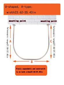 Stainless Steel Shower Curtain Rods - U Shaped, Wall Mounted, Rustproof Metal, Fixed & Adjustable Styles For Bathroom - U-shaped Bar - View 10