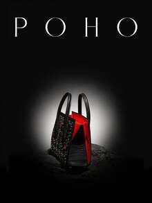 POHO Brand Luxury Women's Handbag Co-Branded Letter Small Tote Bag - CL - Black & Red - Black - View 4