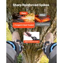 Tree Climbing Spikes, Height-Adjustable Tree Climbing Gear With Straps & Padding Cushion, 350 Lbs Load Capacity, Heavy Duty Steel Climb Spurs Arborist Equipment For Fruit Picking Hunting - Full Protection Steel Without Rope - View 5
