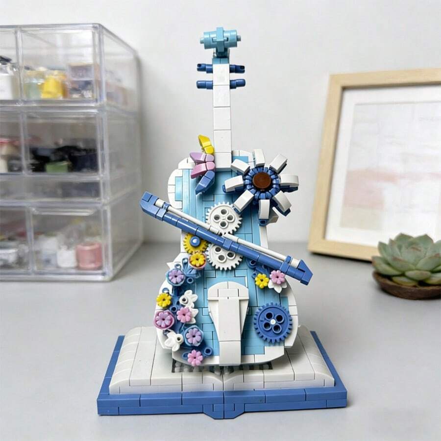 500片装梦幻镀金小提琴成人积木套装，重现古典乐器的优雅气质，适合馈赠和收藏。 - FA0040 - 查看 1