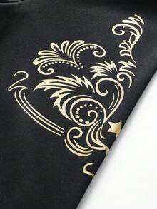 男友风格男士拉链休闲运动运动服，春秋季 - 黑色 - 查看 6