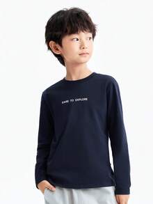 Annil New Spring Style Round Neck Long Sleeve Knit Sweater For Boys - Navy Blue - View 8