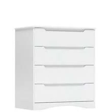 Armario alto con 4 cajones y asas incrustadas, blanco - Negro - Ver 3