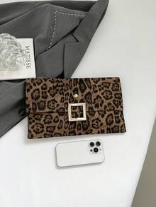 Women's Fashion Envelope Clutch Bag, Patchwork Mosaic Plaid Pattern Multi-Purpose Clutch Purse With Metal Hardware Flap Closure - Multicolor - View 6