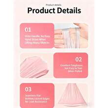 50-Pack Thickened Drawstring Garbage Bags, Bathroom Garbage Bags, Heavy-Duty Leak-Proof Drawstring Garbage Bags, Upgraded And Thickened, No Pulling Required For Use, Suitable For Multi-Purpose Disposable Plastic Garbage Bags, Such As Bathrooms, Outdoors, Kitchens, Restaurants, Hotels, Etc. - Easy-Seal Design - Easier And More Efficient Cleaning. Pink Small Garbage Bags, Made Of Tough And Lightweight Material. 50 Disposable Thickened Garbage Bags, With Flat Handles, Large Size, New Household Material, Perforated Disposable Garbage Bags, Plastic Bags, Suitable For Office And Kitchen Disposable Garbage Bags, Suitable For Office And Home Garbage Bins. - A - 查看 5
