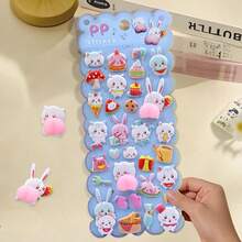 1pc Funny Animal Bubble Sticker, 3D Cartoon Rabbit Bubble Sticker, Suitable For Party, Classroom, Birthday, Christmas Gift - Multicolor - View 13