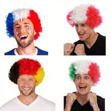 Colorful Fanned Wigs, Party Supplies, European Cup, African Wigs, Festival Props - Argentina - View 6