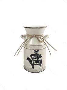 White Vase. Suitable For Bright Sunflower Bouquets, Paired With Succulents And Placed On A Wooden Windowsill, Using Natural Light To Create A Fresh And Lively Rustic Corner In The Home. - White Double-eared Pot - View 11