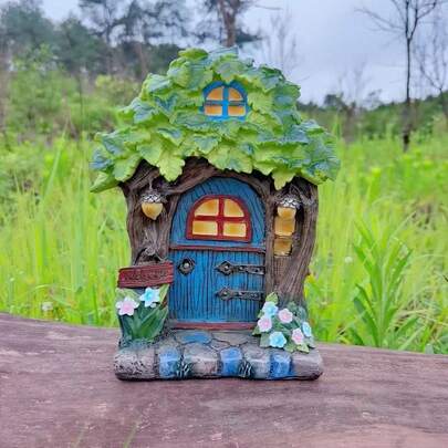 1pc 3D Elf Fairy Door, Outdoor Garden Decor Miniature Landscape Ornament