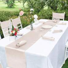 8 Pack Cream Table Runner 12 X 72 Inch Satin Table Runner For Rectangle Round TablesCream Table Runners For Wedding Birthday Banquets Engagements Party Decoration - Cream - View 5