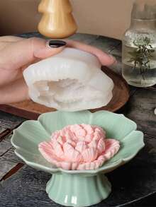 DIY芙蓉花硅胶模具，树脂浇铸模具，适用于蜡烛、肥皂、石膏装饰品 - A-白色 - 查看 3