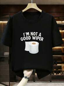 Funny Aggressive Humor-Shirt.I'Not A Good Wiper.Cotton Short Sleeves.Comfortable Fit.Everyday Cotton Black Unisex-Shirt Graphic Tees Couple Outfits Streetwear-Shirt Him/Her - 黑色 - 查看 9