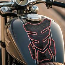 1pc Black Carbon Fiber Texture Red Edged Motorcycle Fishbone Pattern Sticker, Inspired By Fishbone Design, Smooth Lines, Layered, Unique Visual Impact - 1pc Fishbone 3D Creative Sticker - View 1