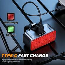 1/2 đèn xe đạp rời, bền lâu, pin tích hợp dung lượng lớn, sạc Type-C, sử dụng kép như đèn pin khẩn cấp khi cắm trại/leo núi. - Đèn xe đạp - Xem 11