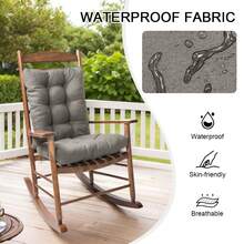 Outdoor Indoor Waterproof Seat Chair Outdoor & Indoor Waterproof Seat Chair Cushions With Ties Chair Back Cushion Recliner Seat Mat Outdoor Dining Chair Cushion For Patio Cushion Furniture - 淺灰色 - 查看 10