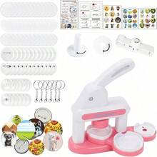 55mm (2.16 Inch) DIY Badge Making Machine, Portable Press Badge Punch Set, Includes 1 Round Cutter, 48 Pattern Papers And 48 Button Parts, Multi-Functional Creative Press Badge Punch Set, Children's Art Craft, Ideal For Christmas, Halloween DIY Set, Suitable For School Projects And Parties, No Installation Required (Some Color Patterns Random) - Multicolor - View 17