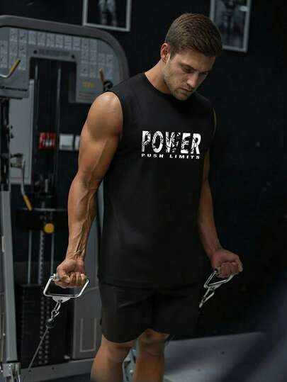 Men's Casual Cow Print Tank Top, Suitable For Sports And Daily Wear