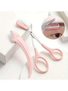 Nuevo set de herramientas para el cuidado de las cejas en forma de media luna, incluye cepillo para cejas, tijeras de recorte, navaja micro, herramienta perfecta para el arreglo de cejas que permite un mejor control de la longitud, adecuado para el cuidado de la belleza en el hogar, tijeras de depilación con mini peine, recortador de vello facial, recortador, suministros de barbería, duradero - Multicolor - Ver 10