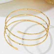 Women's Adjustable Arm Bracelet, Minimalist Style, Wrapped, Modern And Elegant Design For Summer And Party Looks - Vàng - Xem 6