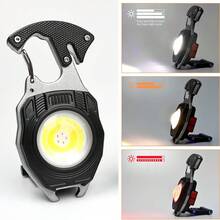1 Portable USB Rechargeable Hands-Free Flashlight | Mini Keychain Light With Bottom Magnet, Pen Clip Design Headlamp, 3 Light Modes, Multi-Functional Emergency Lantern, Hanging Tent Light, Suitable For Travel, Camping, Fishing - A - View 1