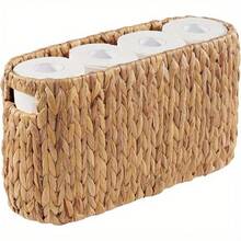Toilet Paper Storage Basket, Toilet Paper Holder With Storage Space For Up To 8 Rolls, Coastal-Style Bathroom Decor, Rattan Bathroom Accessories - 卡其色 - 查看 11