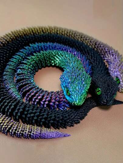 Nuevo modelo de figura de animal 3D impreso de serpiente - Modelo articulado y expandible - Decoración del hogar, regalo de cumpleaños, regalo de Pascua, regalo de Halloween, regalo de Navidad (color de ojos aleatorio) 2026
