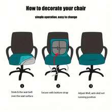 1pc Artificial Leather Chair Seat Cushion, Office Chair Seat Pad Cover - Multicolored - View 4