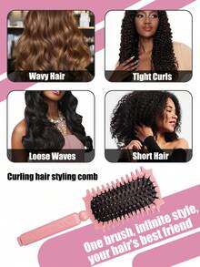 Curling Wet Hair Brush, Soft Bristle Comb, Reduces Hair Pulling And Curl Separation, Round Teeth, Unisex Styling Tool - Multicolor - View 4