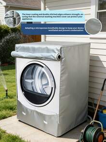 1件装防水、防晒、防尘洗衣机和烘干机保护罩，牛津布材质，配有可调节绑带，适用于大多数滚筒洗衣机，母亲节礼物，卧室装饰，花园装饰，厨房装饰，夏季，海滩，旅行必备，房间装饰，软萌可爱，毕业季礼物 - 彩色 - 查看 12