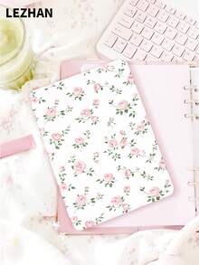 1pc Rose Flower Pattern Tablet Protective Case With Pencil Slot, Shockproof, Tri-Fold Stand, Compatible With IPad 10.2", IPad Pro 11" 2021/2020/10th Gen, IPad (A16) 11" 11th Gen 2025, IPad 8th/9th/10th Gen, Galaxy Tab A8 10.5" 2022, Matepad 10.4"/Tab, Romantic Gift For Valentine's Day - Multicolor - View 2
