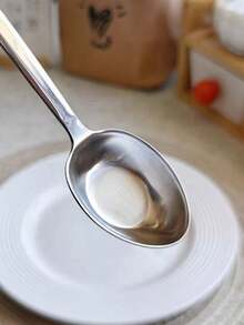 1件加厚304不锈钢个性化主菜勺、汤勺、平勺、粥勺 - 銀色 - 查看 3