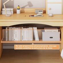 Mesa de estudio auxiliar para PC de casa - Roble - Ver 10