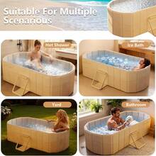 Portable Foldable Bathtub, No Installation Required, For Hot And Ice Baths, Indoor & Outdoor Use, Ideal For Spontaneous Relaxation Moments - 1.2M - View 8