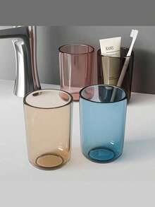 1个极简漱口杯，创意透明杯，情侣牙刷杯，加厚家用杯，麦秸杯，塑料漱口杯，漱口水杯，现代彩色杯，INS风杯，300毫升 - 多色 - 查看 7