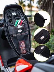 1 buah Tas Penyimpanan Motor Hitam - Tahan Air & Tahan Gores, Banyak Kantong, Tali Bahu yang Dapat Dilepas, Penyimpanan Cerdas, Cocok untuk Skuter & Sepeda Listrik, Pemasangan Peredam Guncangan, Dapat Menampung Kunci, Ponsel, Peralatan, Pakaian Hujan, Ideal untuk Perjalanan, Ukuran Universal, Aksesori Motor - Tas penyimpanan gantung - View 8