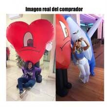 成人独眼爱心充气服装，适合角色扮演 - 紅色 - 查看 5