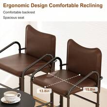 Bancos para Barra de Cocina, Juego de 2 Sillas Altas, Sillas para Barra con Cojín Mullido, Adecuado para Cocinas, Restaurantes y Bar, Banco Alto con Respaldo, Marrón - Negro - Ver 3