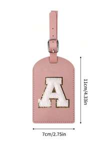 1PC Initial Luggage Tag For Suitcases TSA Approved, PU Leather Personalized Letter A-Z Luggage Tags With Privacy Cover Name Card, White Cute Monogrammed Travel Backpack Tags For Women/Men,Travel Essentials For Travel Backpack Travel Bag Luggage Suitcase Travel Gear Back To School Bag For School School Accessories School Stuff - 淺粉色 - 查看 9