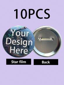 1/3/5/10/30/50/100个，定制徽章，可个性化印刷任何文字、照片或图像，适用于促销、工作、生日、圣诞礼物，定制纪念徽章，个性化纪念徽章，毕业徽章，定制文字生日徽章 - 彩色 - 查看 30